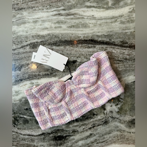 Zara Tops - NWT Zara Tweed Bustier Top XS